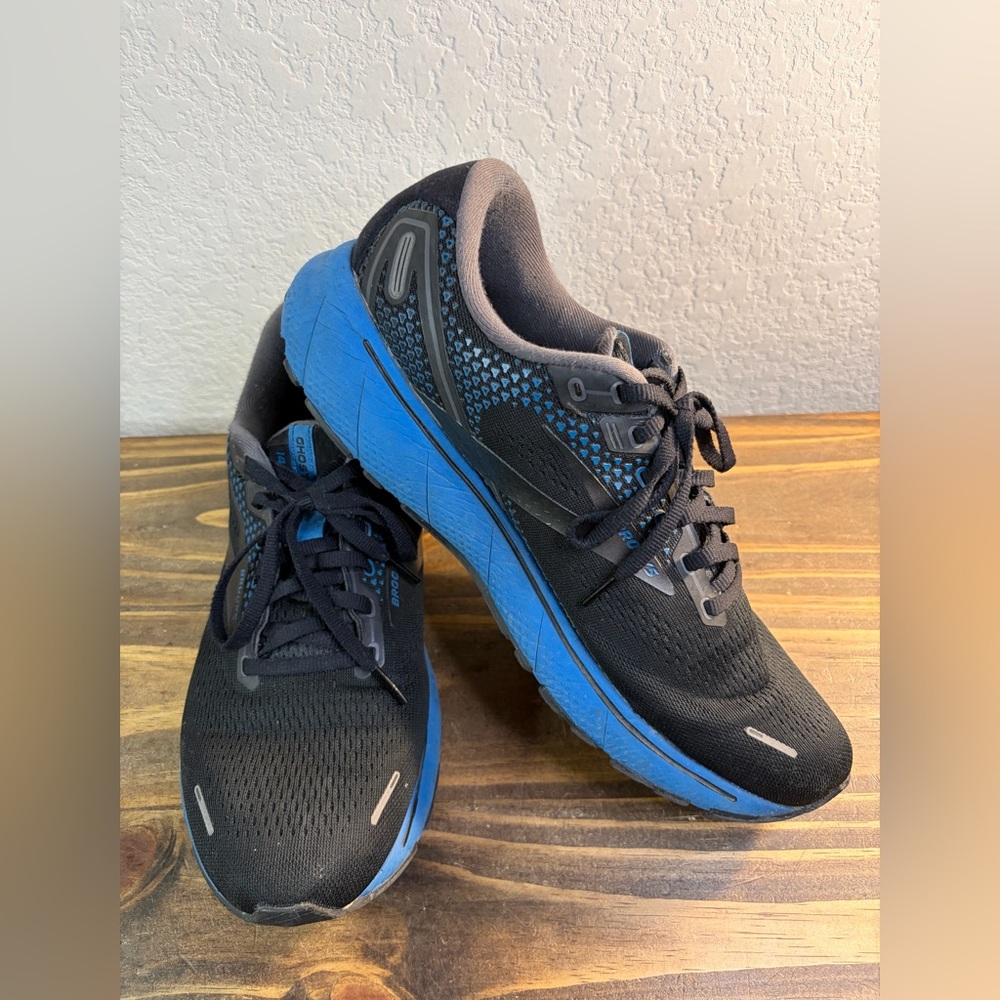 Brooks Ghost 14 1103691D056 Black/Blue Running Shoes Sneakers Men's Sz 12 D Used
